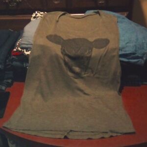 Ruby's rubbish Brown sleeveless cow tshirt